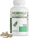 Bronson Moringa Extra stiprumo kapsulės Moringa Oleifera milteliai, 120 Skaičius