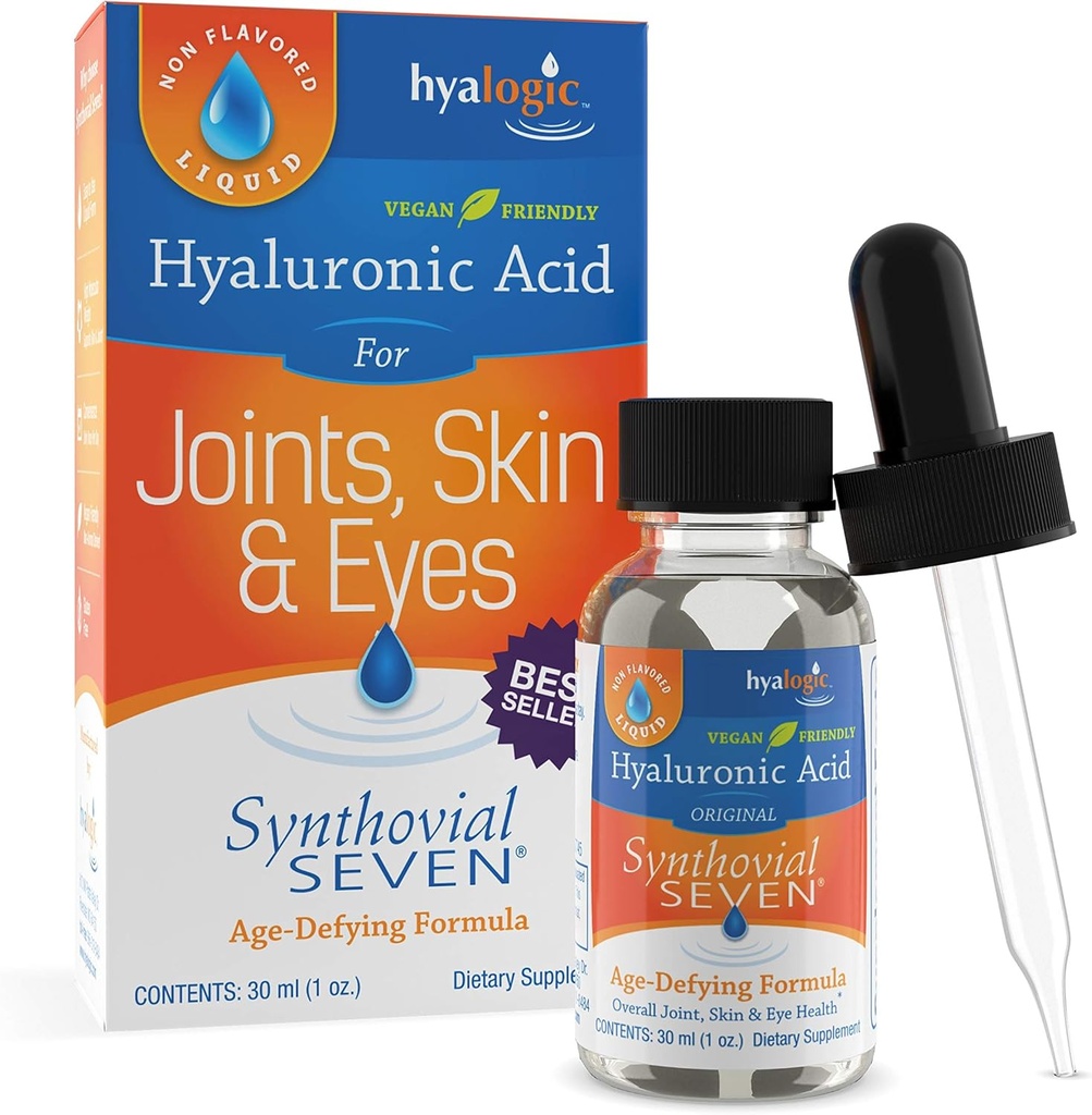 Hyalogische synthoviaal zeven Hyaluronzuur vloeibaar - HA ondersteuning - Vegan - 1 oz