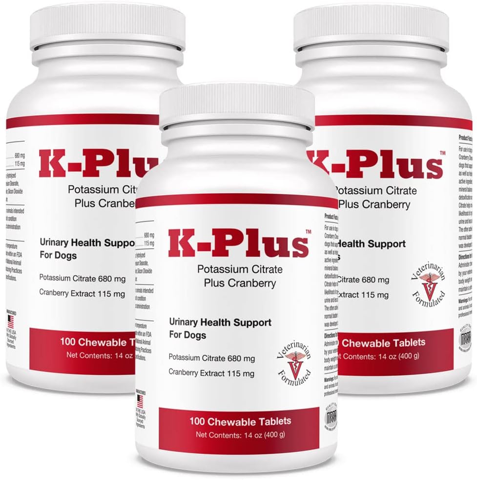 Köpekler ve Kediler için Potasyum Supplement (3 Pack, Chewable Tabletler)