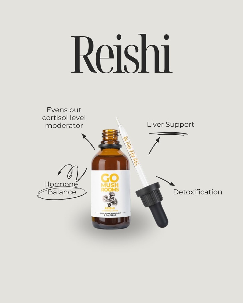 Reishi Mushroom Tincture Supplement - Doppio Estratto Corpo di Frutta per Sostenere Riposo & Relax - 2 fl oz (60 Serve)*