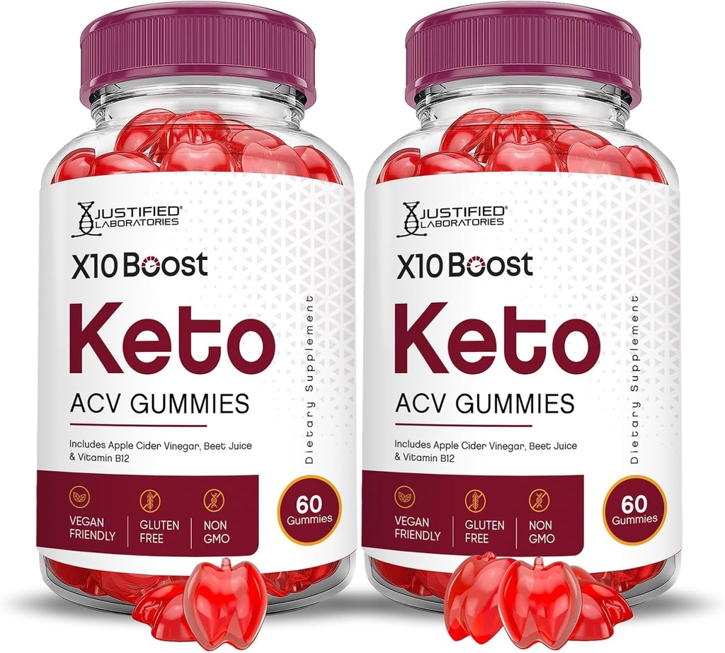 Justified Laboratories (2 Paket X10 Boots Keto ACV Apple Cider Vinegar Boost Pomegranate Beet Juice Toz B12 Vegan GMO 120 Gummies