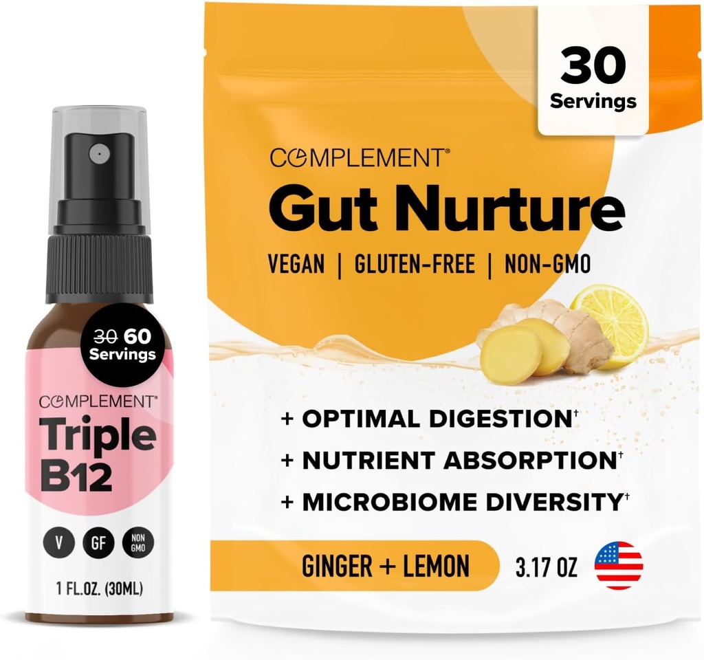 Complement Triple B12 Spray ' Gut Nutrition Bundle – Comprehensive Vegan B12 supplementation and Digestive Health Support
