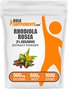 BulkSupplements.com Rhodiola Rosea Extract - %3 Rosavin, Rhodiola Extract, Rhodiola Root Extract - Rhodiola Supplement, Rhodiola Powder - Vegan, 500mg zerbitzatu bakoitzeko, 500g (1.1 lbs)