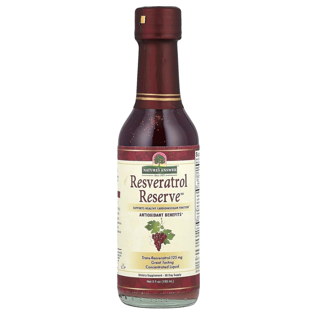 Nature's Antwort Alkoholfreie Resveratrol Reserve 5oz Konzentrierte Flüssigkeit | Verpackt mit Antioxidantien | Fördert Gesamt Wohlbefinden | Immunsystem Unterstützung | Single Count