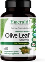 EMERALD LABS Mediterranean Olive Leaf 500mg - gluténmentes, Vegan Olive Leaf kivonat - Támogatja a bőr, Immun & Heart Health - 60 növényi kapszula (legfeljebb 60- napos ellátmány)