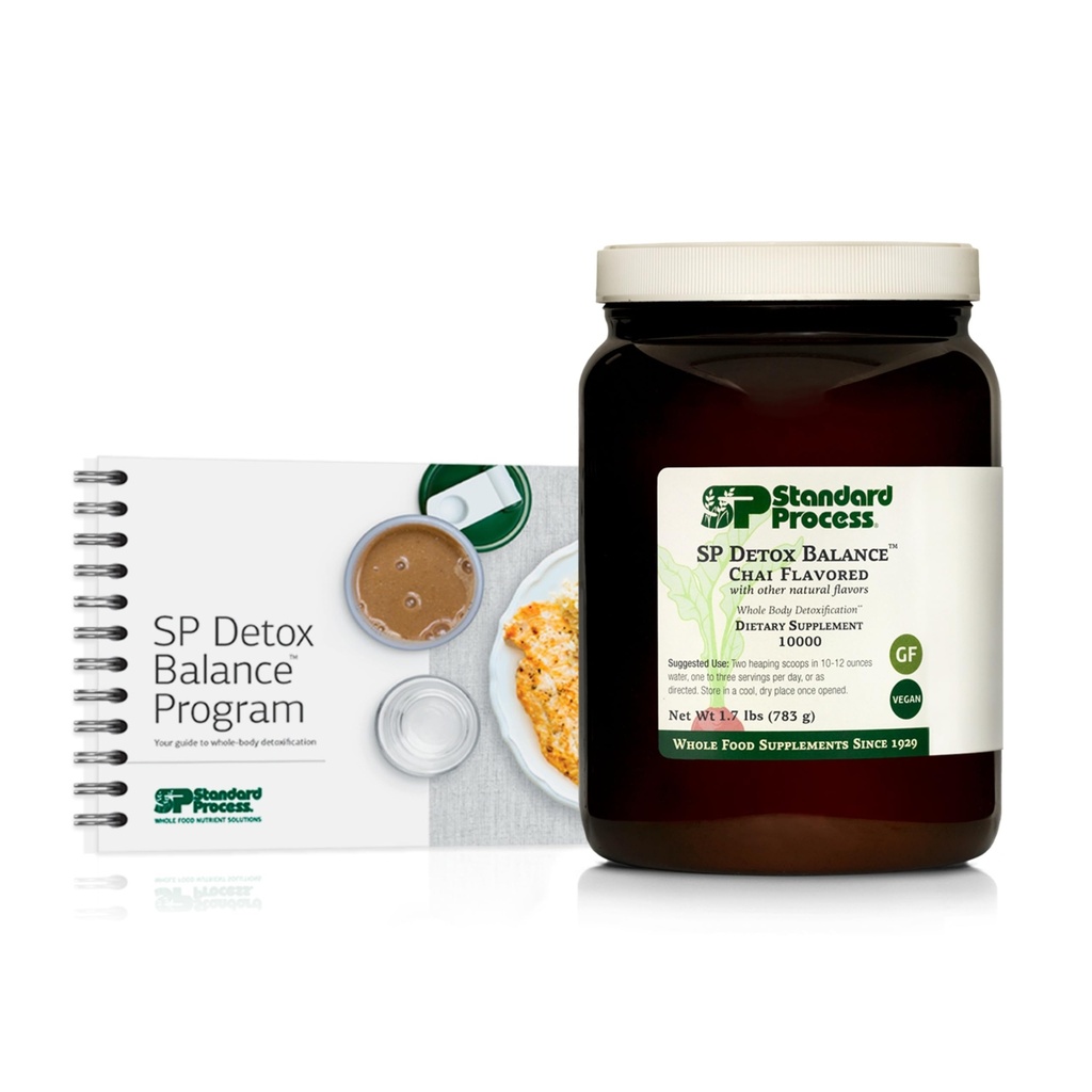 Standard Process SP Detox Balance Chai, 10-Day Program Kit - Detox Cleanse with Pea Protein, Iron, Magnesium & Choline - Vegan, Non-Dairy & Gluten-Free - 1 Kit