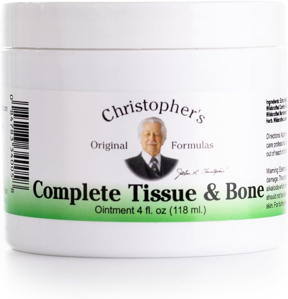 Christopher 's Original approvas Complete Tissue & Bone Ointment, Bylinné téma pro svalovou a společnou podporu, 4 fl oz