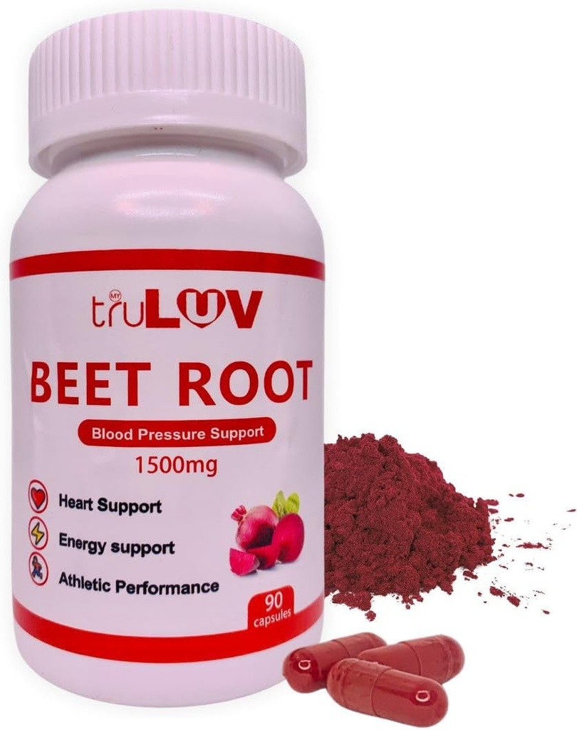 Beet Root Capsule 1500mg, 90 Count – Supporta la salute
