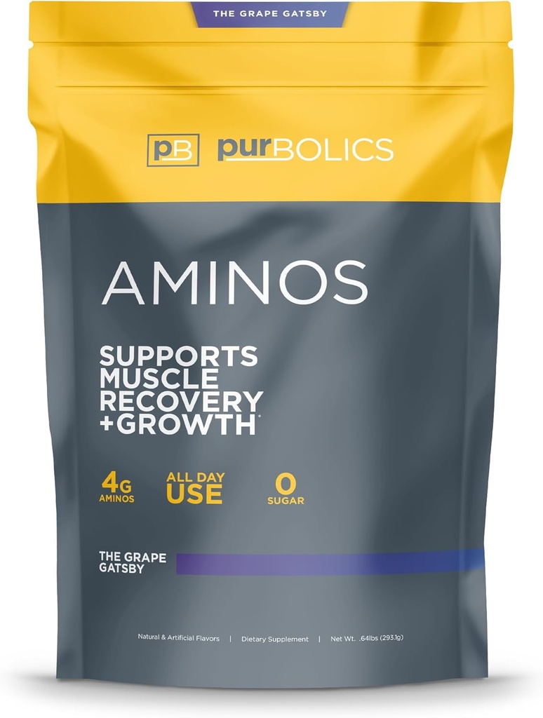 Purbolics Aminos 4g của Free-Form Amino acids, Beta-Alanine, 0 Sugar & 60 phục vụ (Grape Gatsby)