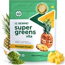 El millor Tasting Super Green Pawder amb 40+ Superfods (@Kukeu Belluous Daily Green Puwder amb Vitata B12, Zinc, Vitamina C, Magnesi i Calci Scoo Green Scoveby - Pineya Flavor