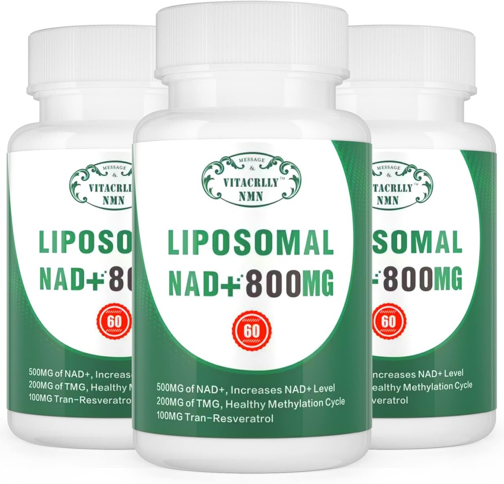 NAD + Supplement Liposomal NAD + Plus 800MG Nikotinamid Riboside Alternativ för cellenergi, hälsosam åldrande och muskelreparation 180 kapslar (Pack of 3)