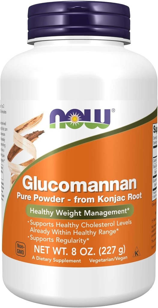 NOW Foods Supplements, Glucomannan (Amorphomallus konjac) Pure Powder, Supports Regularity *, Healty Weight Management *, 8 Ounce (1-es csomag)
