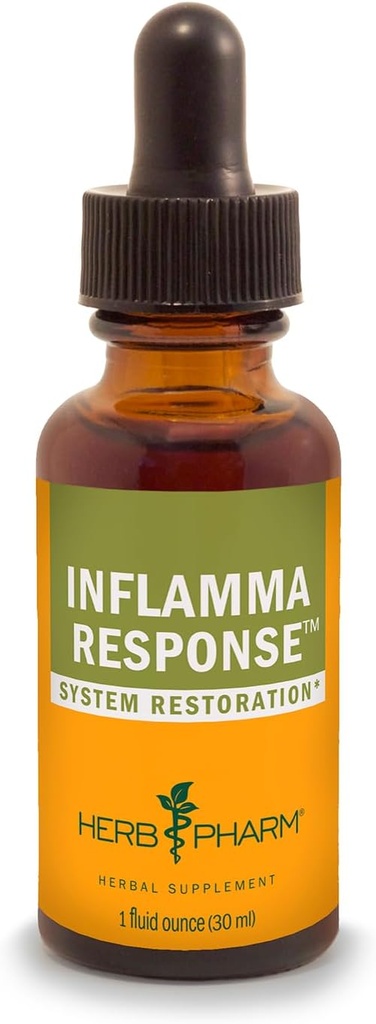 Herb Pharm Inflamma 反应 液态草药配有Turmeric液解, 1 Fl Oz