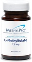 MethylPro L- Methylfolat 7.5 mg - L Metil Founte, Methylfolate Suplement for Women & Men, Methylated Vitamin B9 (5-MTHF) for Brain Health, Focus, dan Katup - 90 Capsules (Paket 1)