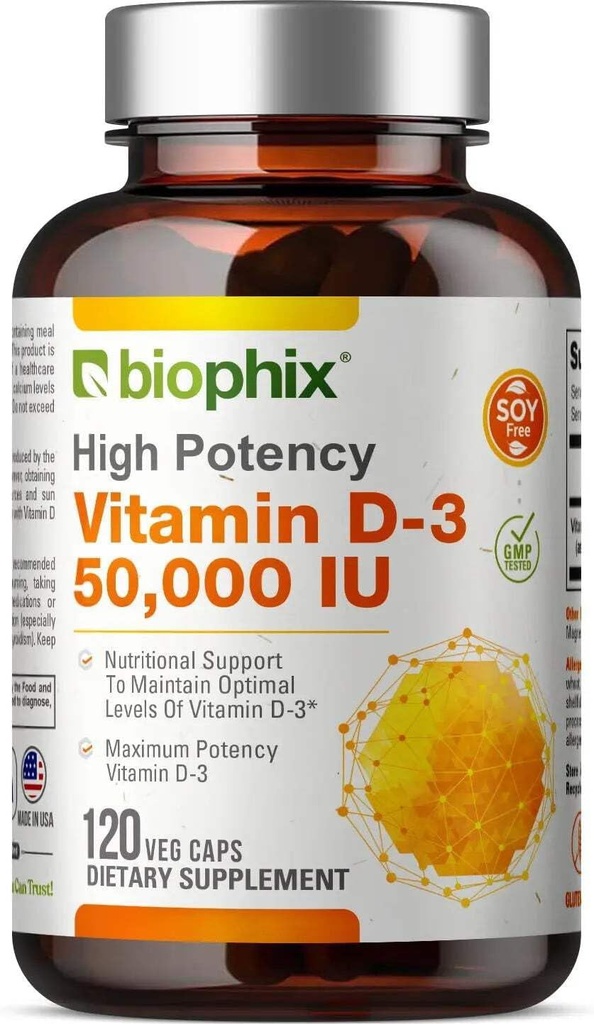 Biophix Vitamina D-3 10000 IU High-Potency 120 Softgels - Soportes de alta potencia non-GMO