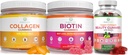 Xüsusi Dövlət Kolleksiyası, Biotin, & Vegan Collagen Paket, Saç Skin və Nails üçün Gummies (Bulk - 90 Chews), Birləşmə Vitamini, Immune Support, Beauty, Detox & Cleanse, Kapsüllər, Pills