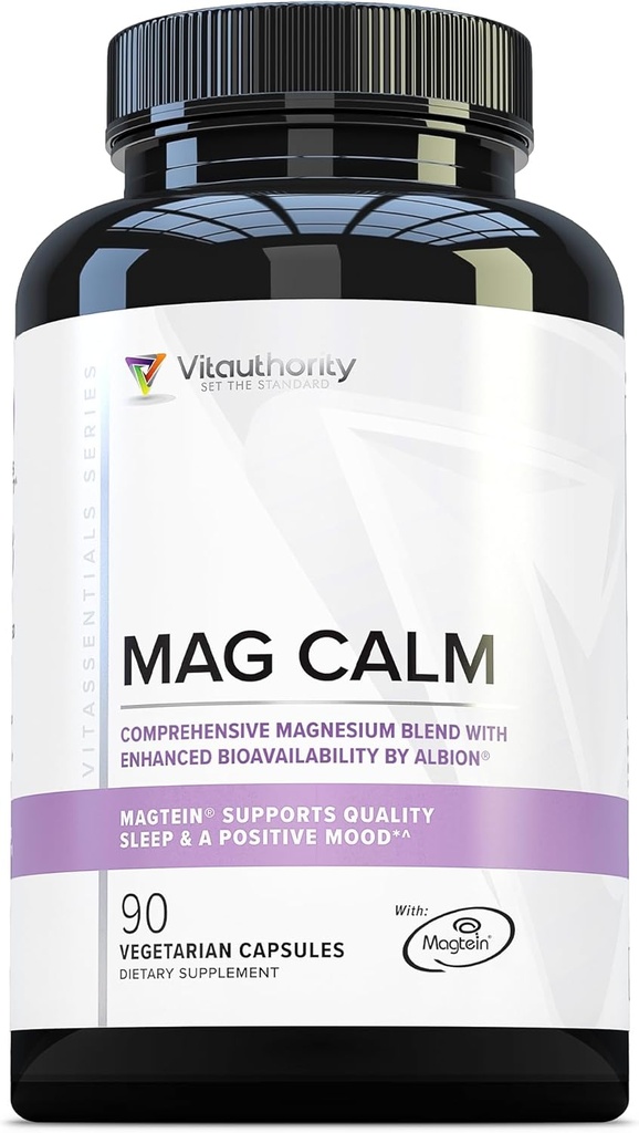 Authority Magnesium L-Treonate Biglycenate Chelate Blend GABA ja L-Theanine Sleep Support 90 kapselia 30 tarjoilua