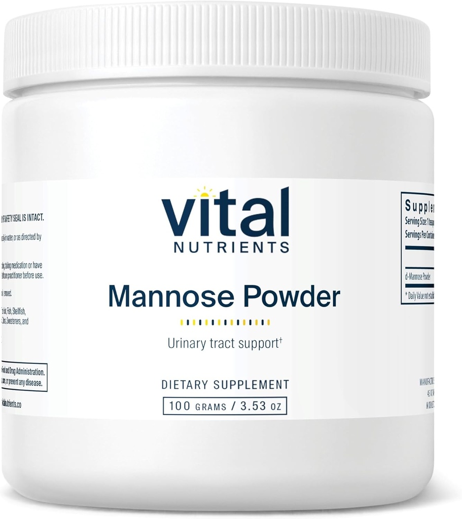 Vital Nutrients Mannose Powder 100g Vegan D-Mannose Supplement virtsateiden ja rakkotuen ... Gluteeni, maitotuotteet, soijaton...