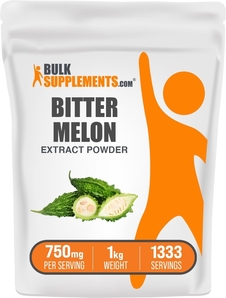 BulkSupplements.com Bitter Melon kivonat por - Keserű Melon kiegészítés, Keserű ínyenc kivonat - Herbal kiegészítés, Gluten Free, 750mg per Serving, 1 kg (2,2 kg) (1-es csomag)