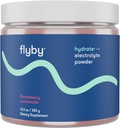 Flyby Electrolytes Powder [No Added Sugar: Naturally Sweetened] Содержит калий, AquaminTM Calcium & Magnesium, Sea Salt Sodium, Full Spectrum 72 Trace Minerals - клубничный лимонад