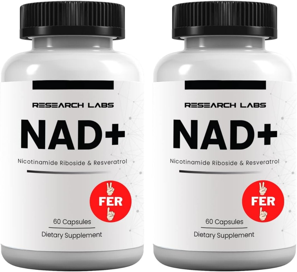 Laboratorios de Investigación NAD+ Suplemento 2 para 1 Ad. Formula propietaria w / Pending de patentes RiboYOUNGTM. NRF2 Activador, Nicotinamide Riboside, Quercetin, Resveratrol, Betaine. Verdadera NAD Suplemento Anti envejecimiento...