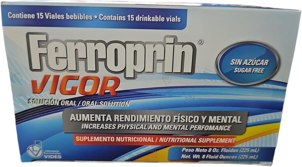 Vigor - Vitality Boost Tónico - 15 frascos para injetáveis potável