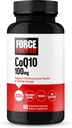 FORCE FACTOR CoQ10 100mg, Coenzima Q10 Suplemento de saúde cardíaca con absorción mellorada, coq de grao Premium 10, Vegan, Dairy Free, Gluten Free e Non-GMO, 60 cápsulas vexetais