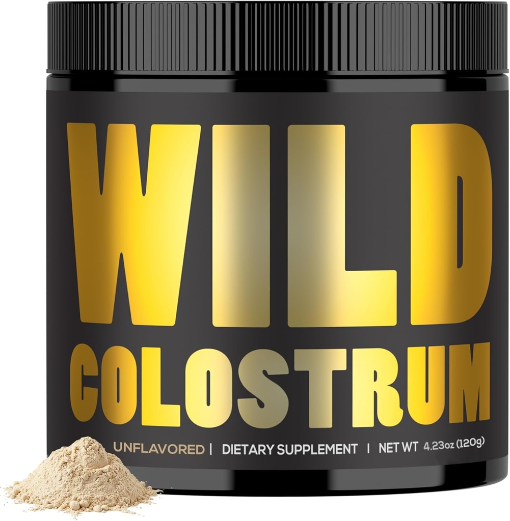 Colostrum Powder Unflavored – 120g (60 Servings, 2g Scoop) – Grass Fed Goveji Colostrum Dodatek – Čisti imunski, Gut & Energy Support – Calostro Bovino para Adultos