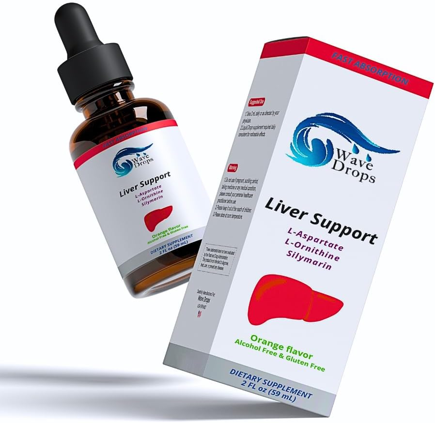 Lever Ondersteuning Liquid Supplement - Speciale Formule - Lever Reiniging Detox & Reparatie Formule - Herbal Lever Ondersteuning Supplement met L-Ornithine L-Asparaat Silymarin