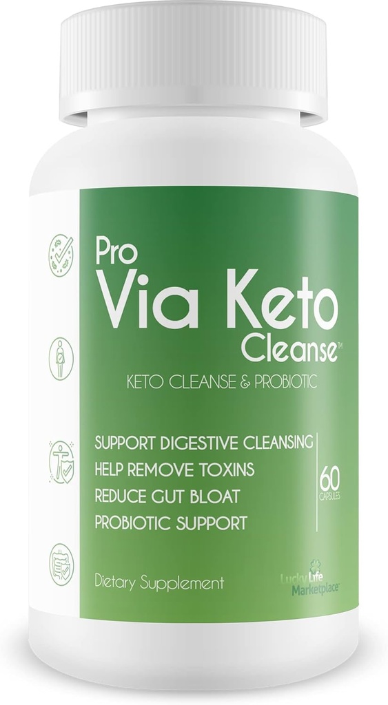 Pro Via Keto Cleanse - Assistance Remove Toxins ' Impurities - Plant-Based Natural Keto Cleanse with Probiotic Support - Support Digestive Cleansing " Reduced Gut Bloat - Aid Waste Removal " Detoxification