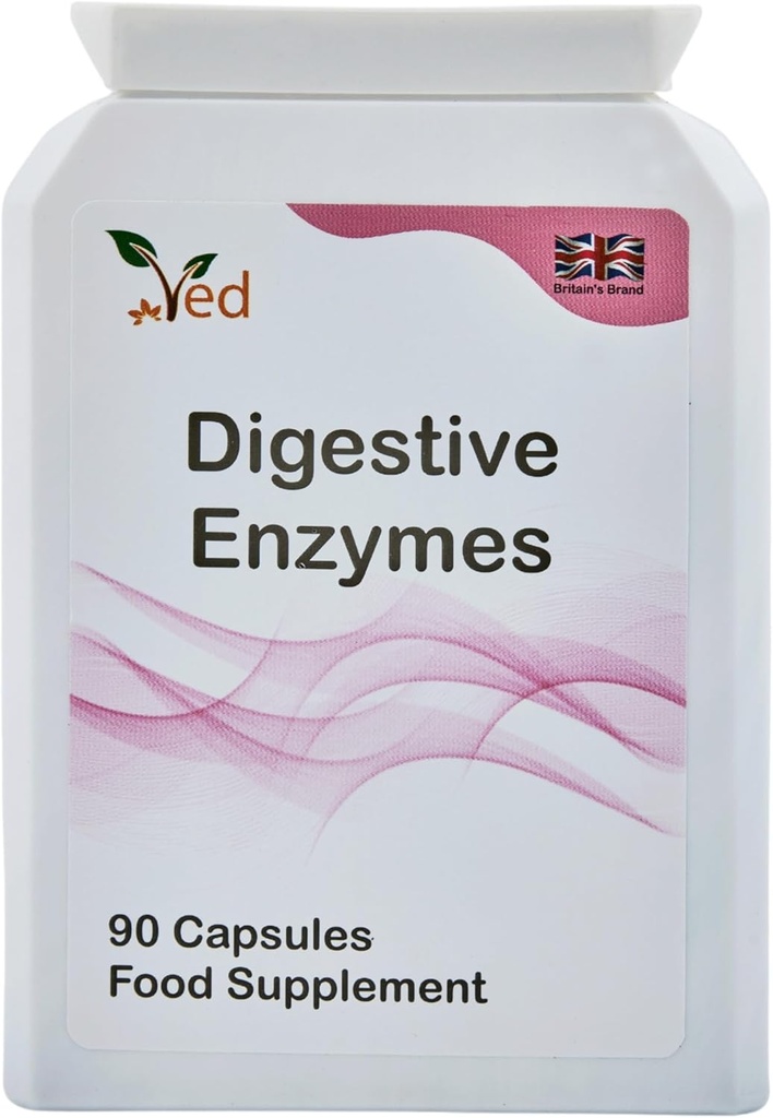 Ved Digestive Enzymes, Comprehensive Food Intolerance Complex, Targets Multiple Intolerances including Gluten, Laktóza & Casein, 90 Vegan Capsules (45 dní)