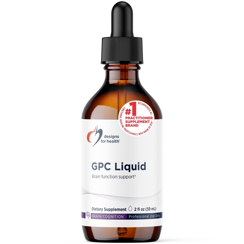 Designs for Health GPC Liquid Drops - 600mg Soy Free Alpha Glycerophosphocholine Supplement, Non-GMO GPC Choline from Sunflower Lecithin - Supports Healthy Brain Function (30 Servings / 2oz)