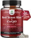 Red Gist Rice with CoQ10 Supplement - Advanced Healthy Heart & Healthy Cholesterol Levels Formula for Men & Women - Extra Strength Capsule with Red Gist Rice 1200 mg Capsules with CoQ10-120 Count