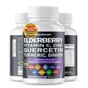 Elderberry Quercetin Bilberry Turmeric Tart Cherry Ginger Vitamin C Vitamin D3 Zinc Black Pepper -150 Capsules
