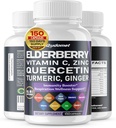 Elderberry Quercetin Bilry Tuurmeric Tart Caminada D3 Zinc Black Pepper - 150 Capsules- Made als EUA