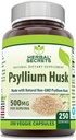 Herbal Secrets Psyllium Husk supplement | 500 Mg | 250 Veggie Capsules - Non-GMO - Gluten Free | Made in USA