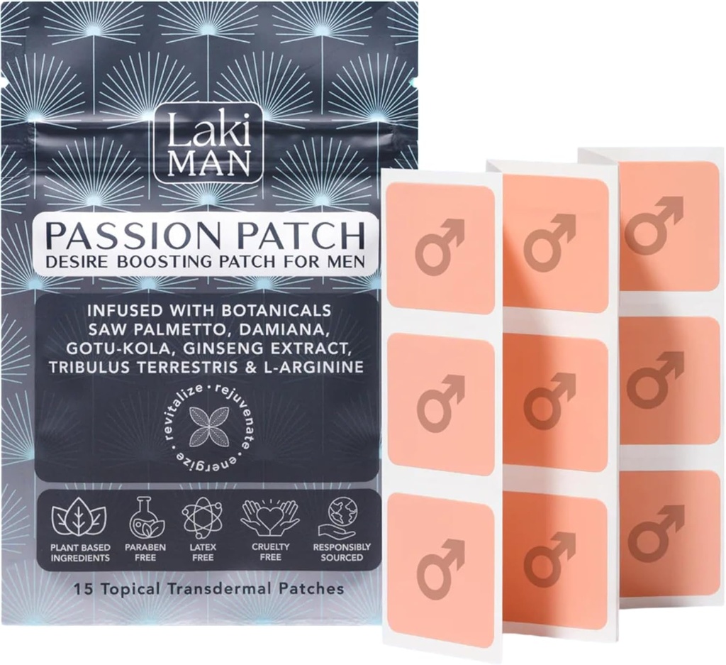 Laki Naturals Passion Patch for Men (Pack of 15) ... Tukee Circulation, Vitality, Vigour ja energia luonnollisia ainesosia...