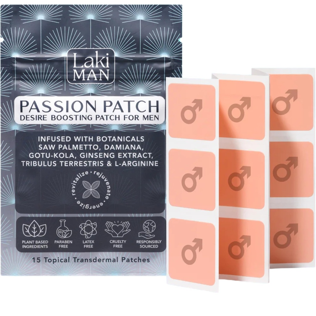 Laki Naturals Passion Patch for Men, Vitality & Energy Support (15ct)