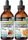 BIO Krauter Longevity Mushroom Tinctuur 4 Fl. Oz. & Cordyceps Mushroom Tinctuur 4 Fl. Oz.