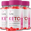 Refit Keto ACV Gummies for Advanced Weight Loss with Apple Cider Vinegar, Supplement, Helps in Reducing Belly Fat, for Extra Strength (180 Gummies)