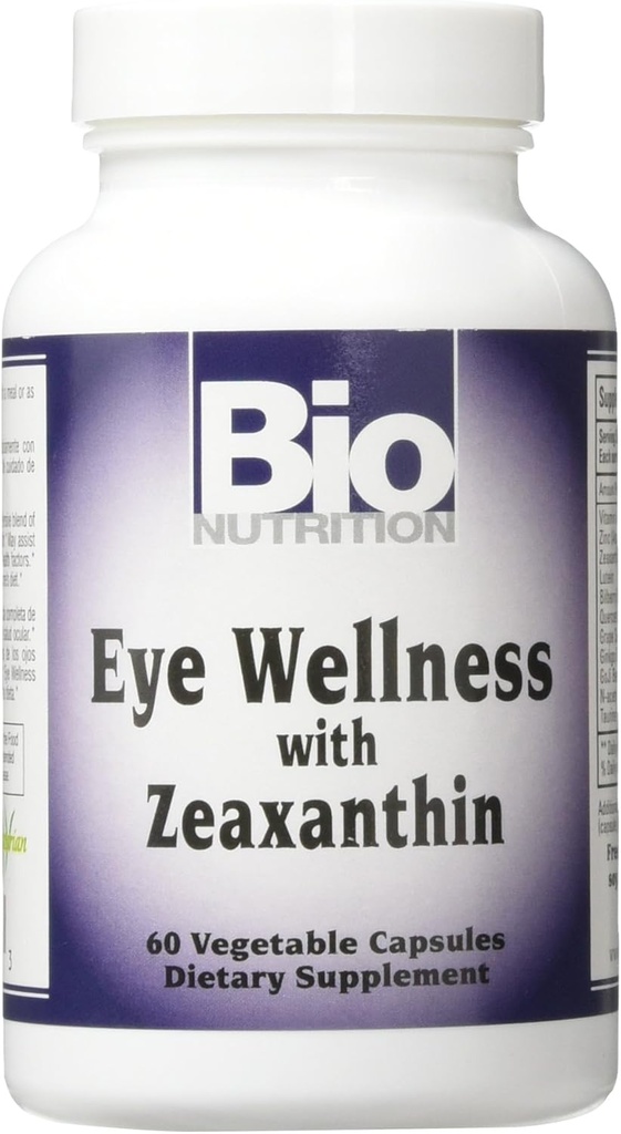 Bio Nutrition Eye Wellness 60 vegetariska kapslar | Zeaxanthin | 60 portioner per flaska | Stöder Eye and Vision Health | Vitamin A & Zink