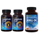 BioEmblem Turmeric Curcumin with Clinically Studied TurmiPure Antarctic Krill Oil Supplement