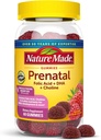 Nature Made Prenatal Gummies med DHA og folinsyre, Prenatal Vitamin og Mineral supplement til daglig ernæring Support, 60 Gummies, 30 dages forsyning