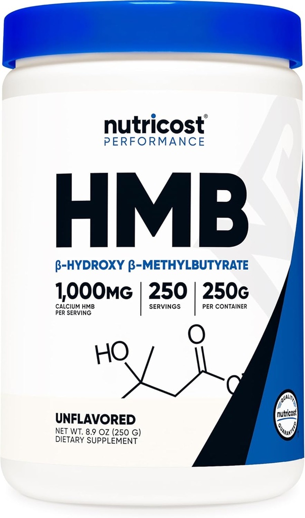 Nutricost HMB Powder (Beta-Hydroxy Beta-Methylbutyrate) 250 Grams - Gluten Free & Non-GMO