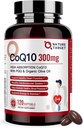 NATURE TARGET CoQ10-300mg-Softgels + PQQ met Organic-Olive-Oil - High Absorptie-CoEnzyme-Q10 - Antioxidant-for-Heart-Health and Immune Support, Energy Production, 120 Servings