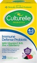 Culturelle Imūnās aizsardzības Daily Probiotic sievietēm un vīriešiem - 28 grāfs, Jauktas Berry Chewables ar 4-in-1 Imūnās atbalsta. Probiotikas C vitamīns, D vitamīns un Cinka Plus plūškoka ogas