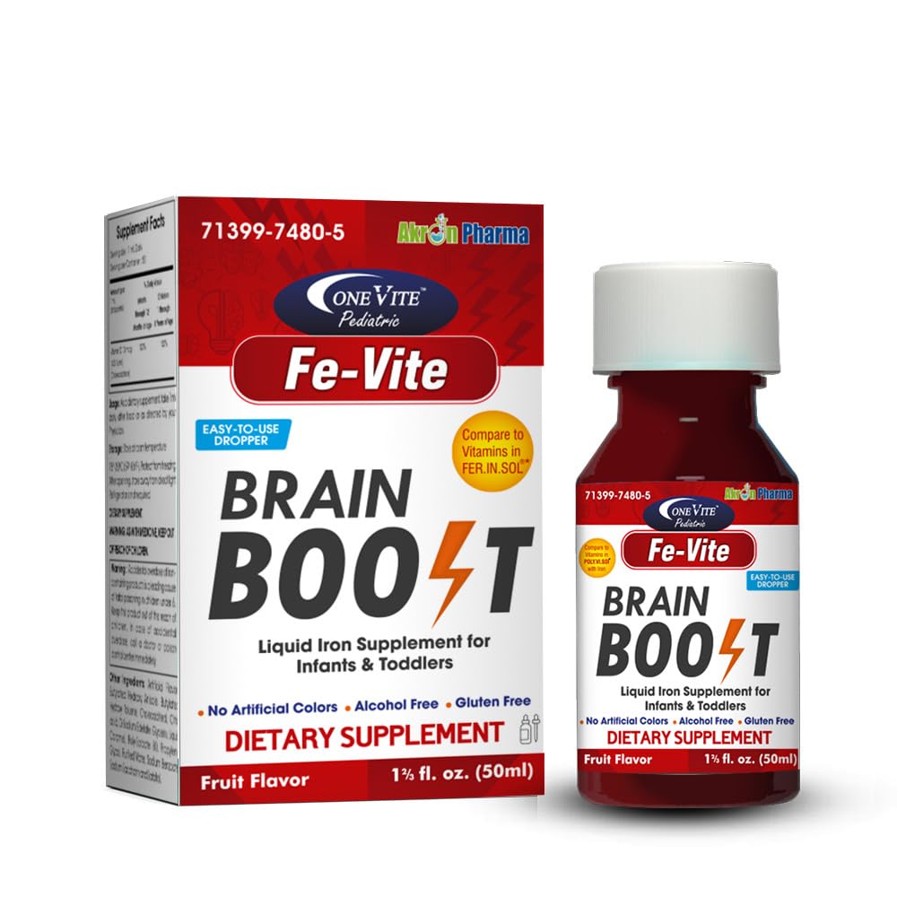 Pediatric FE-Vite Drops | Liquid Iron Supplement | 50ml, 1.66 Fl Oz (Pack of 1)