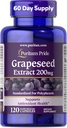 Pride Pride Grapeseed Extract 200mg, Дієтичні добавки для антиокислювача та підтримки здоров'я серця, 2 місяці постачання, 120 Rapid Release Capsules