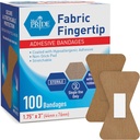 MED PRIDE Sterile Fingertip Fabric Bandages 1.75in X 3in Hypoallergenic Adhesive Latex-Free 100 Count