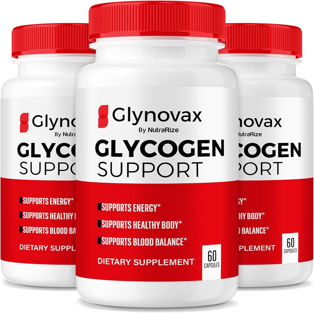 NutraRize (3 Pack) Pilules Glynovax, Formule de soutien Glynovax Glycogen, Supplément tout naturel pour maintenir des niveaux stables en santé, Avis officiels Glyno Vax (180 Capsules)